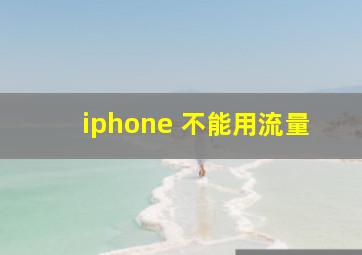 iphone 不能用流量